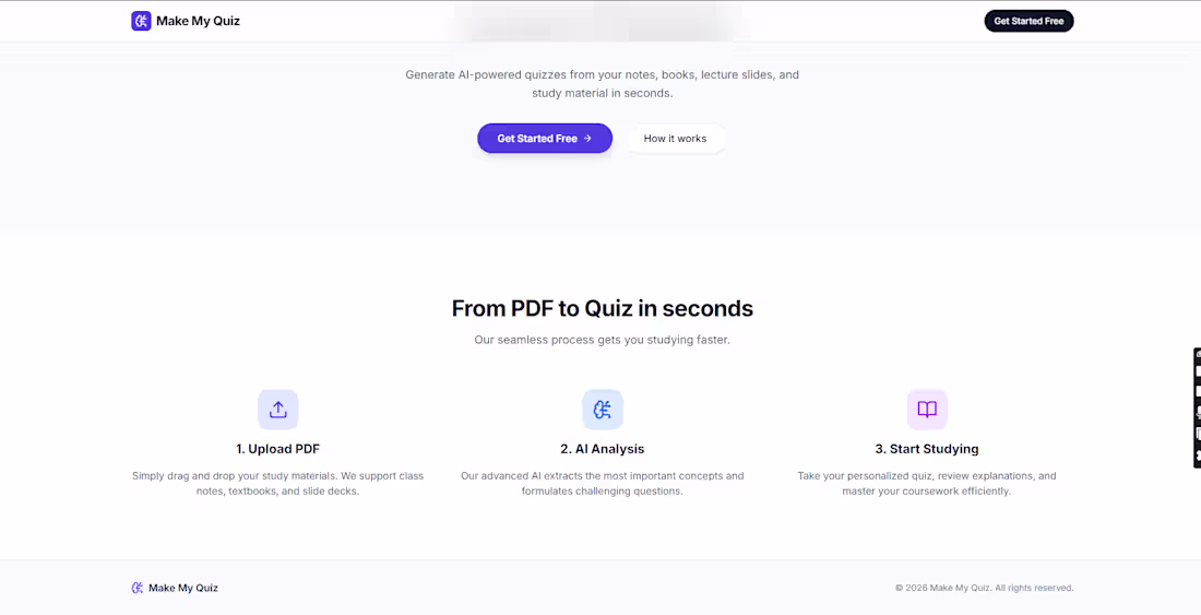 Cover image for Make My Quiz is an