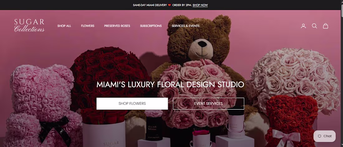 Cover image for Online store for Sugar Collections, luxury florist in Miami