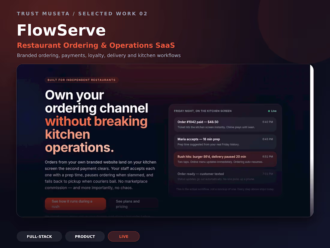 Cover image for FlowServe - Restaurant Operations Platform