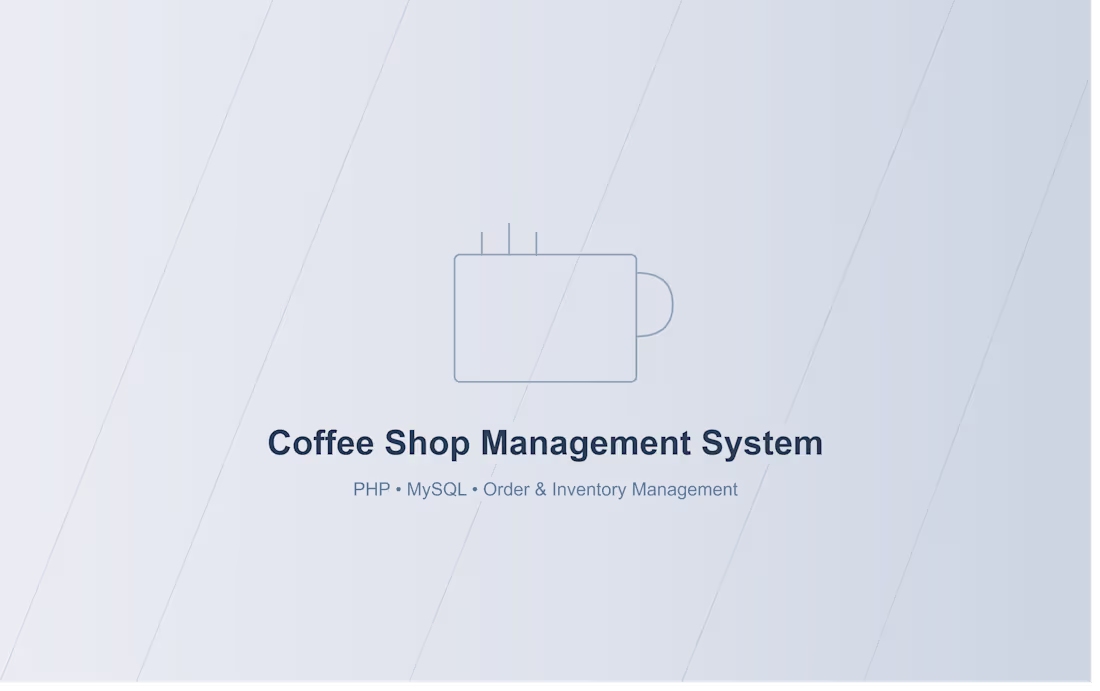 Cover image for Coffee Shop Management System
A management