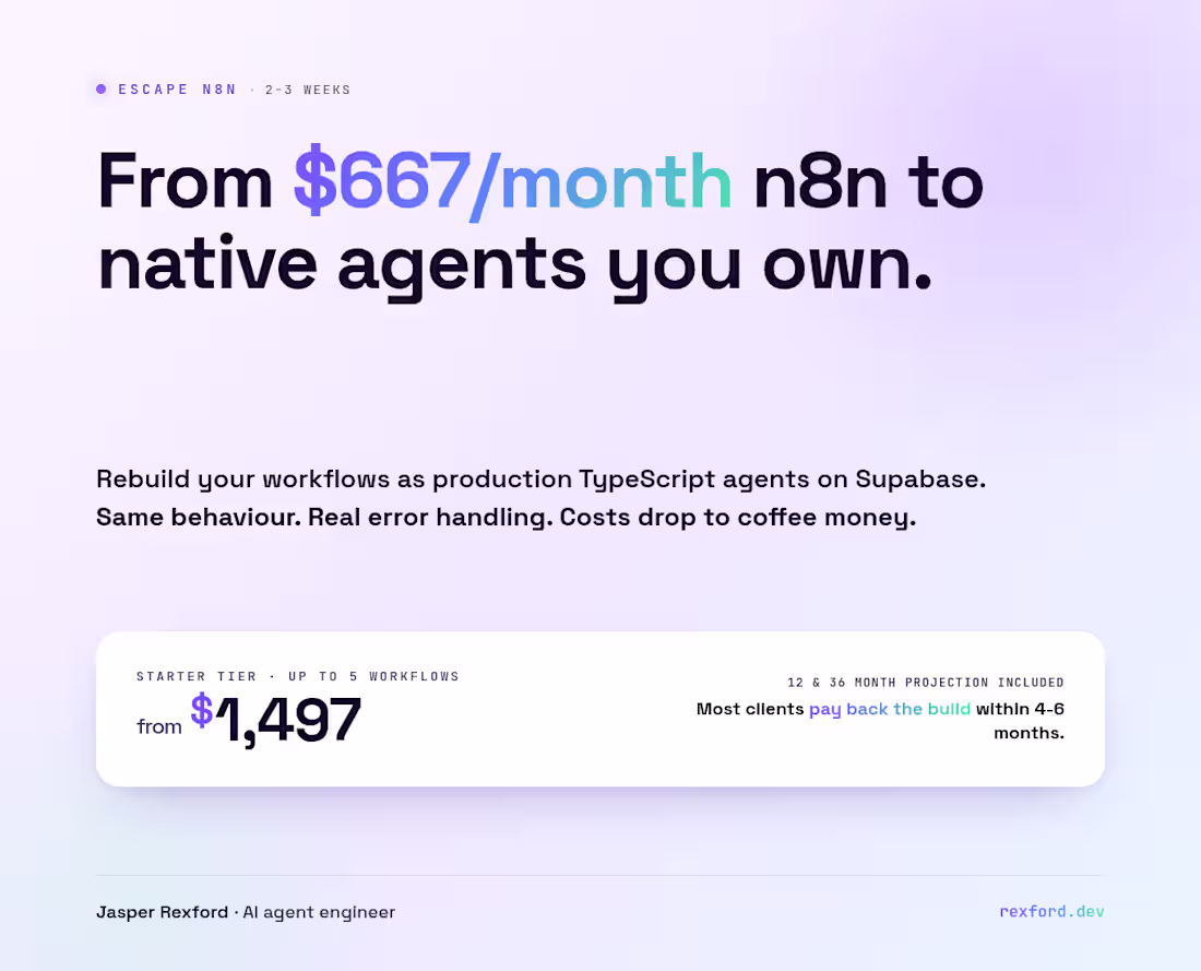Cover image for Escape n8n: Migrate Your Workflows to Production-Grade Agents