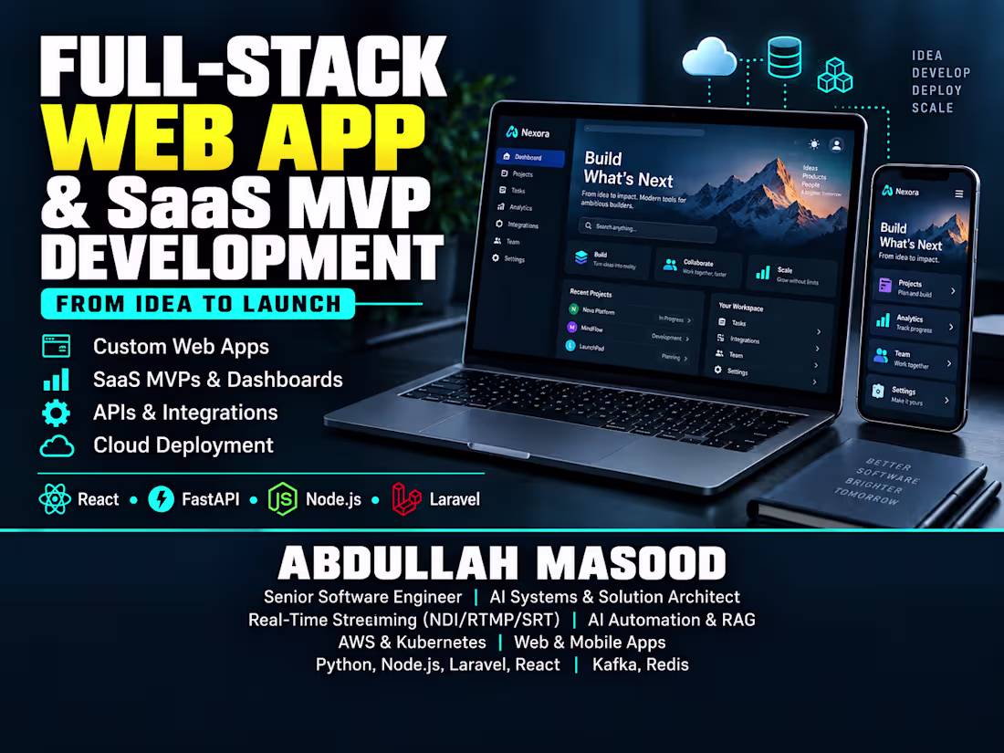 Cover image for Full-Stack Web App & SaaS MVP Development