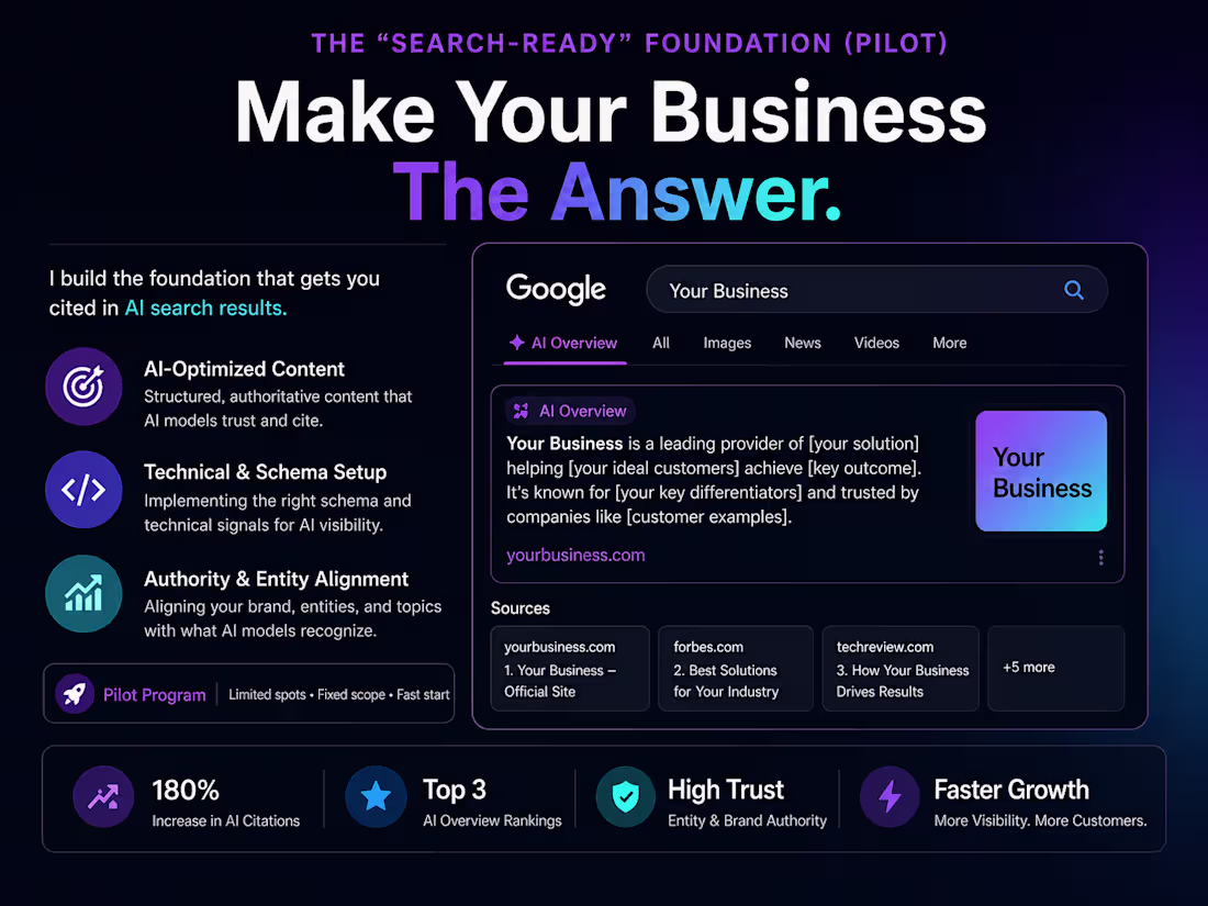 Cover image for SEO/AEO/SGE Pilot: The Search Foundation & Visibility Boost