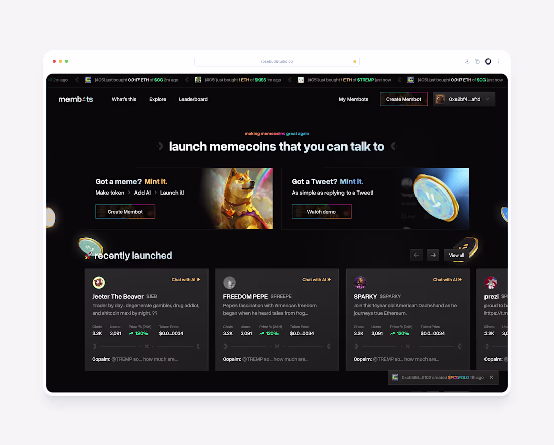 Cover image for Membots AI — Launch Talking Memecoins on Solana