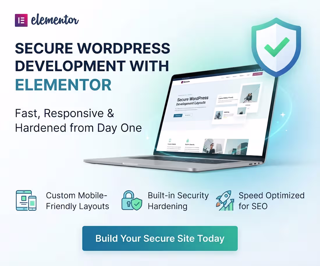 Cover image for Secure WordPress Website Development with Elementor