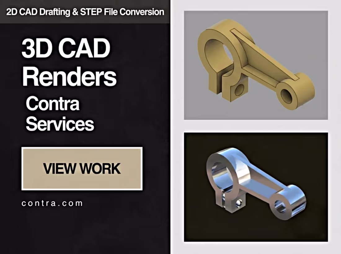 Cover image for 3D CAD Modeling & STEP File Creation for Manufacturing