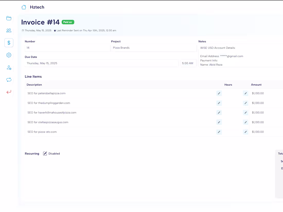Cover image for SaaS Invoicing System for Agencies
