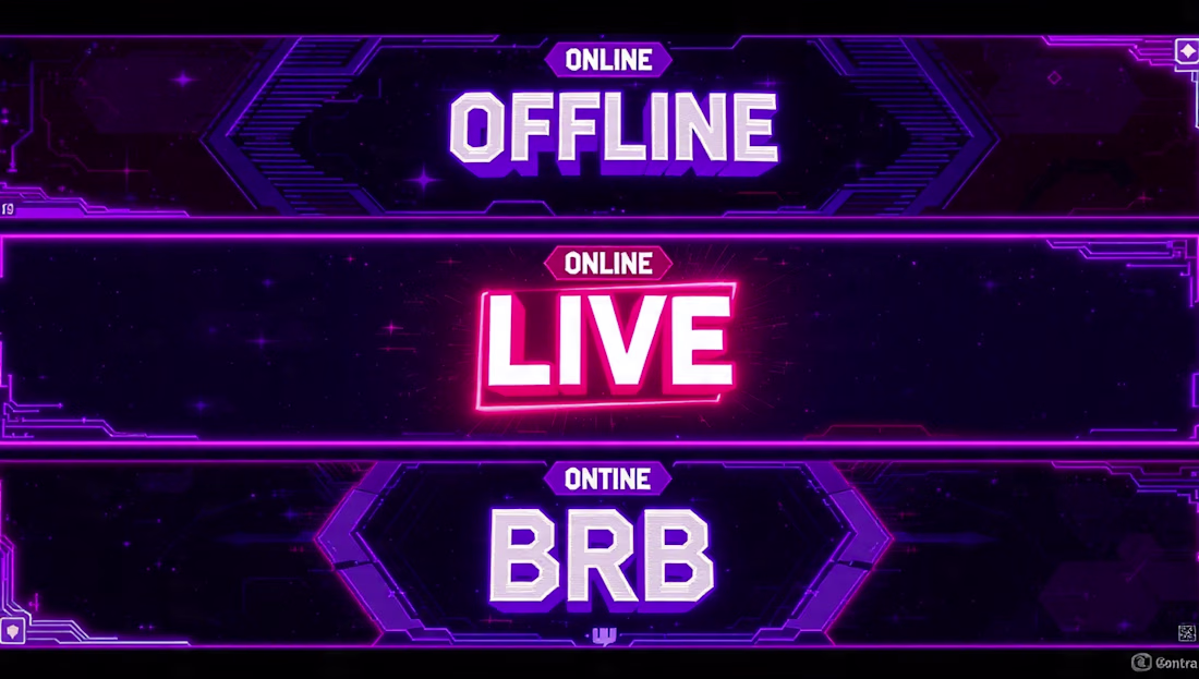 Cover image for I will design a custom Twitch Banner Pack: OFFLINE, LIVE