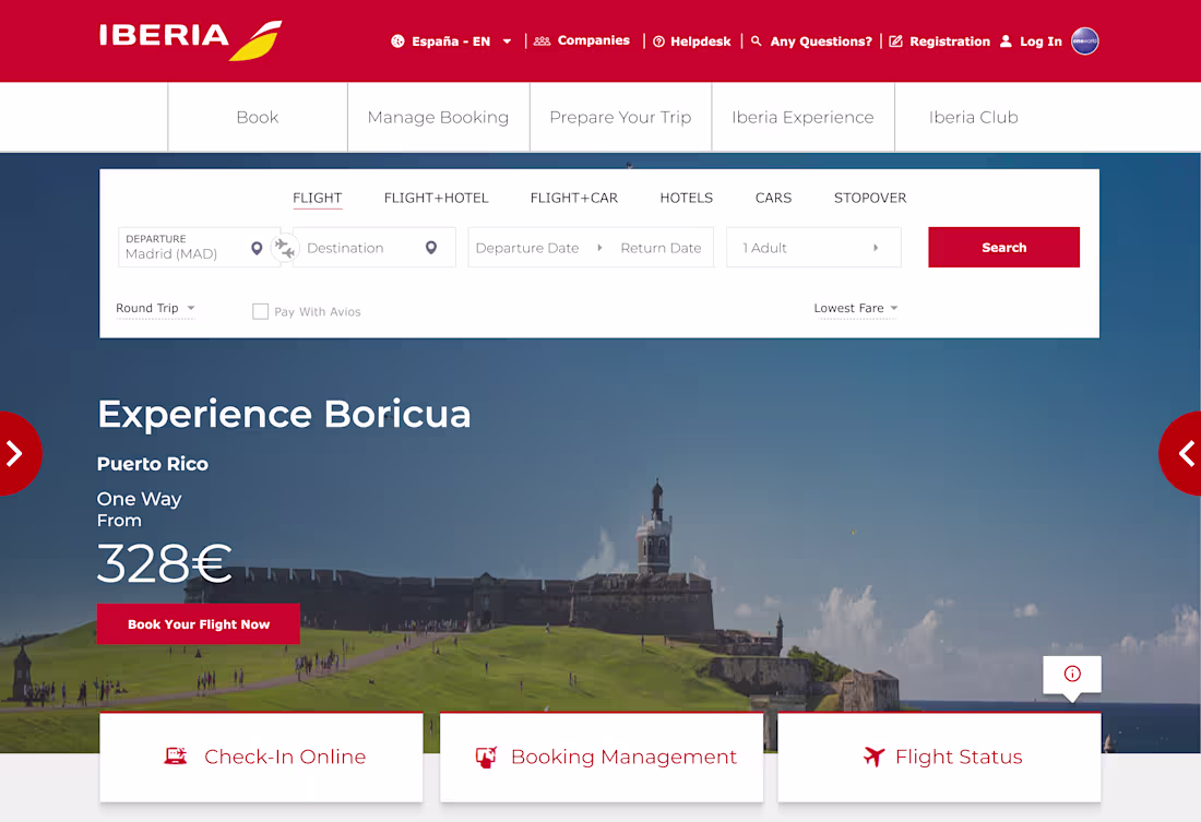 Cover image for Iberia Airlines Booking Platform & Travel Experience
