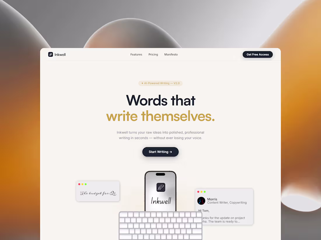 Cover image for Inkwell AI Writing Assistant Landing Page