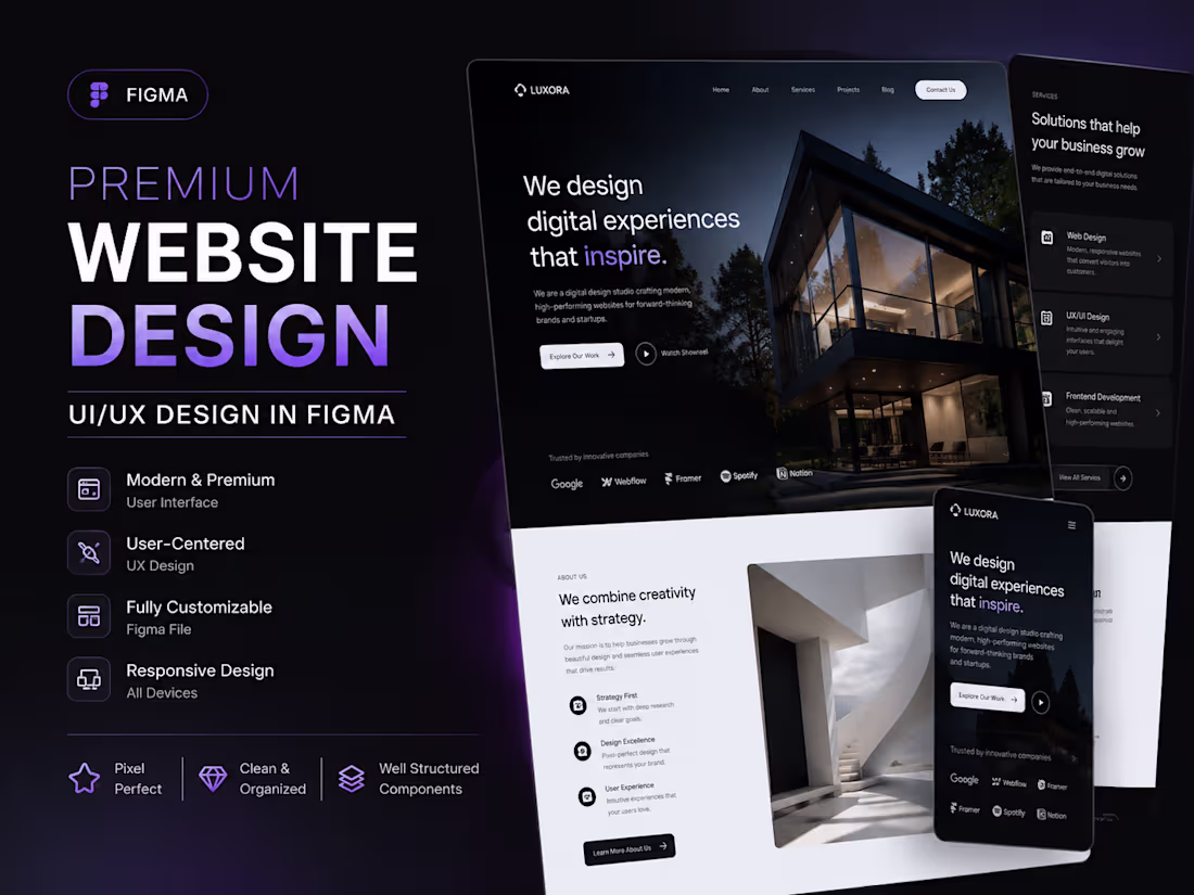 Cover image for Premium Website UI/UX in Figma design 
