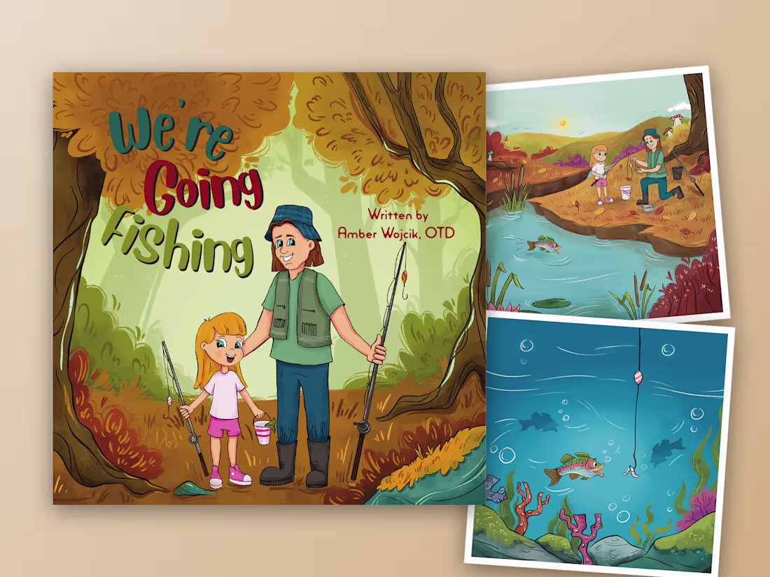 Cover image for We're Going Fishing – Picture Book Illustration