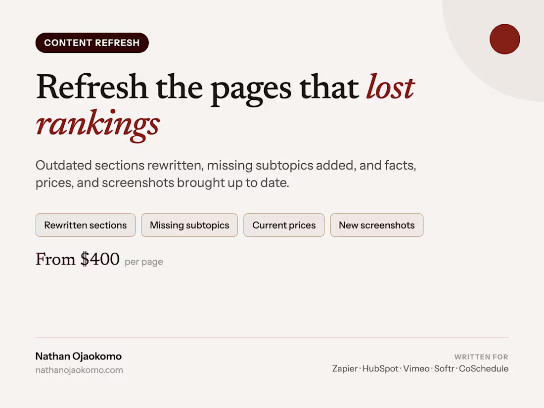 Cover image for SaaS Content Refresh