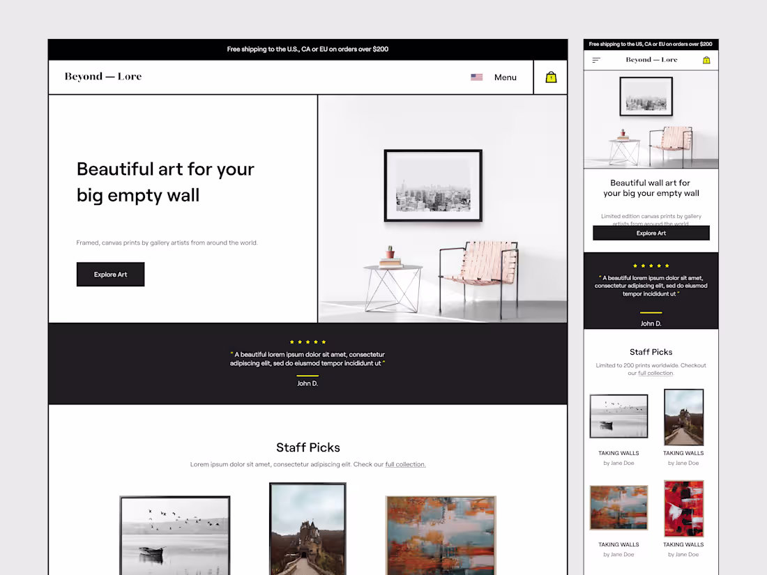Cover image for Beyond Lore - E-Commerce Website Design