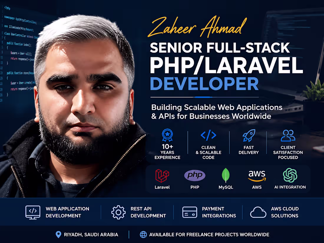 Cover image for I will develop, fix, or upgrade your PHP Laravel web application