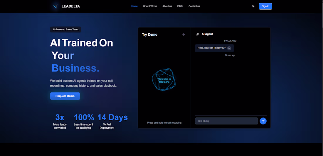 Cover image for Developed an AI-powered platform (Leadelta)