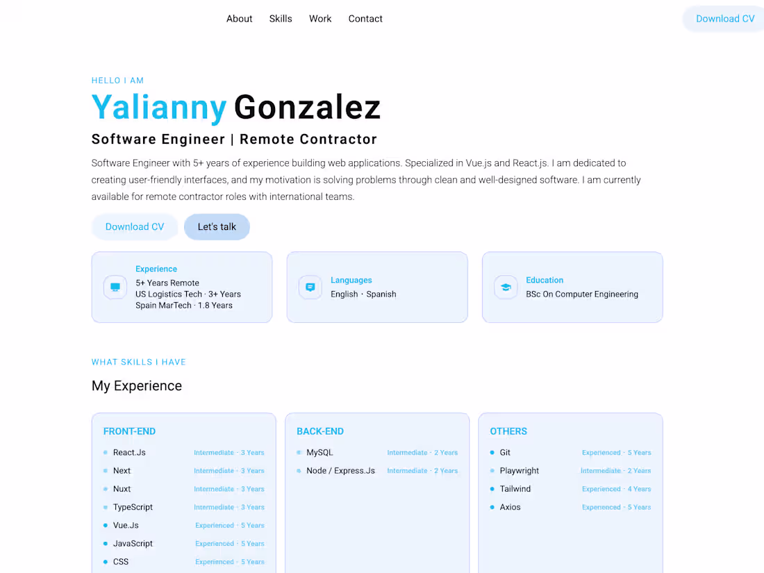 Cover image for Portfolio personal page