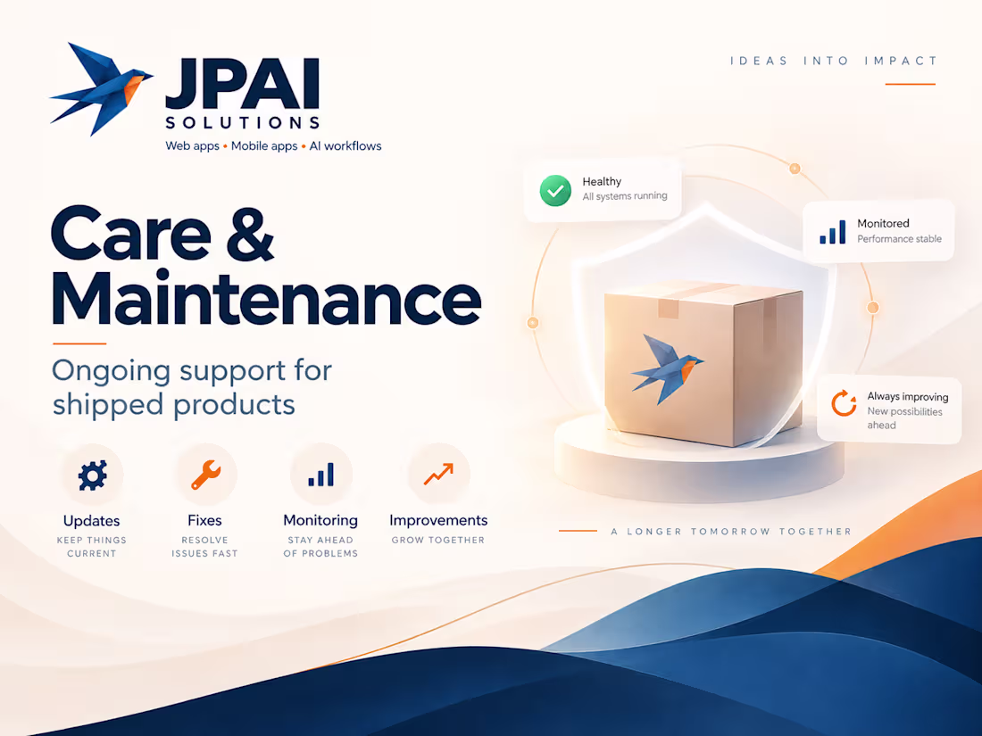 Cover image for Care & Maintenance for shipped products
