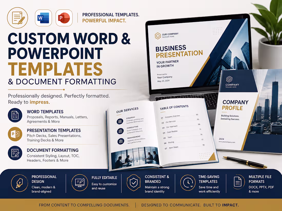 Cover image for Custom reusable Word Templates & Presentation Templates