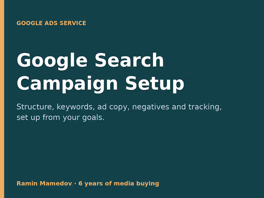 Cover image for Google Search Campaign Setup