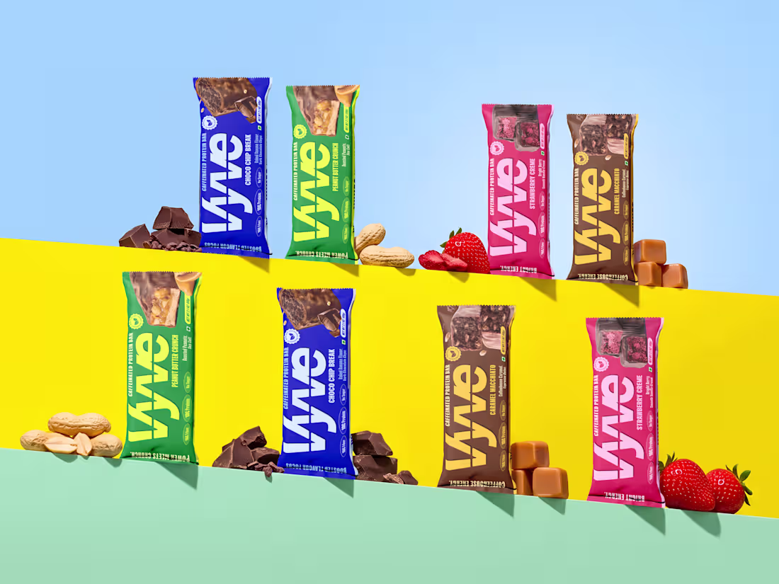 Cover image for VYVE Caffeinated Protein Bar Branding & Packaging