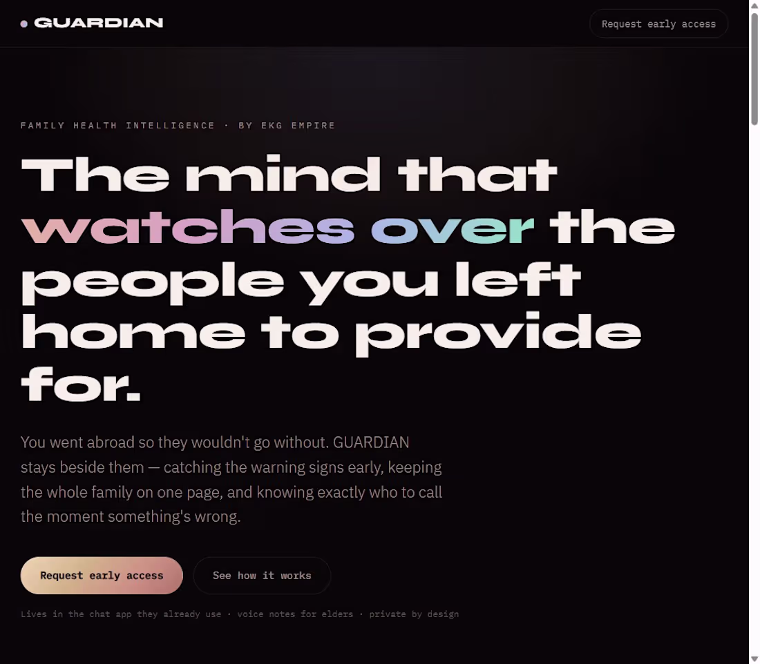 Cover image for GUARDIAN — live AI health companion for families