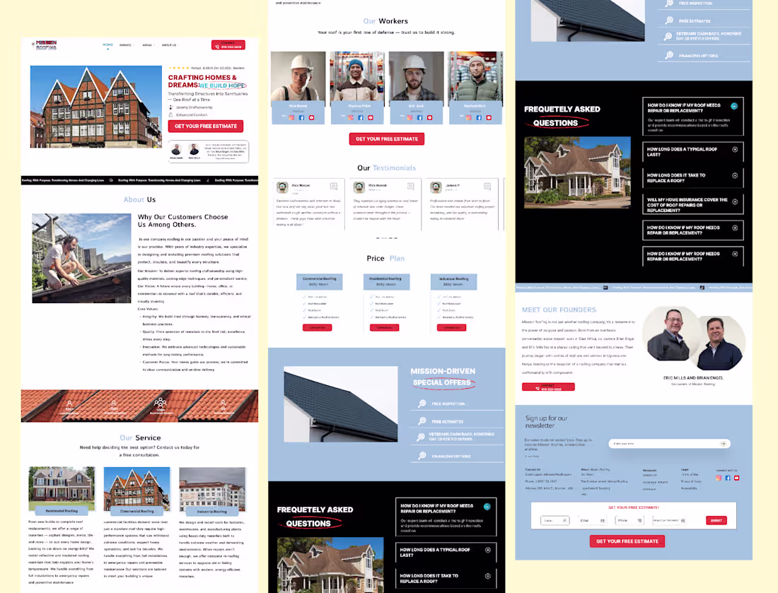 Cover image for Landing page for home  roofing