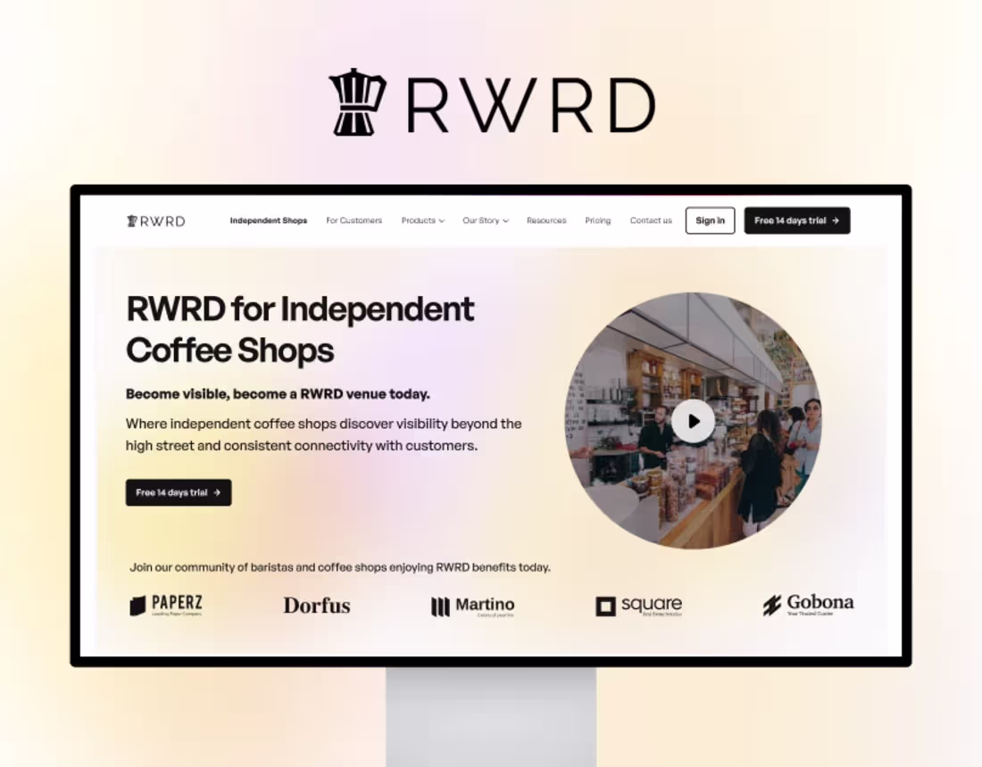 Cover image for RWRD - Coffee Shops Platform