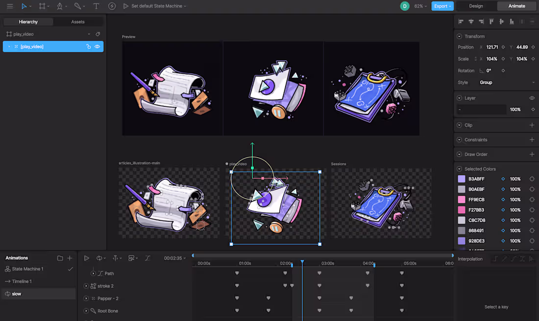 Cover image for Looping set of animations