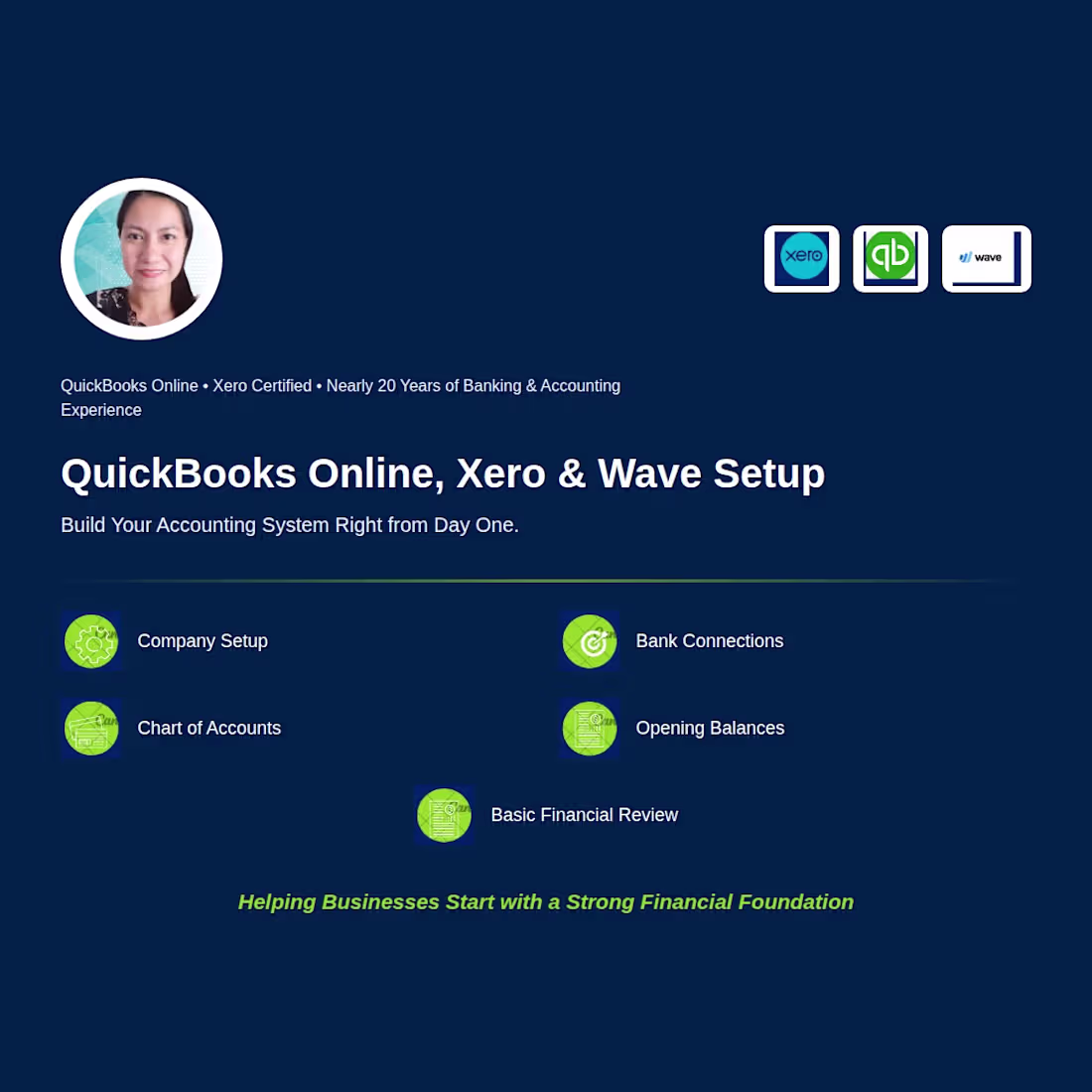 Cover image for QuickBooks Online, Xero & Wave Accounting Setup