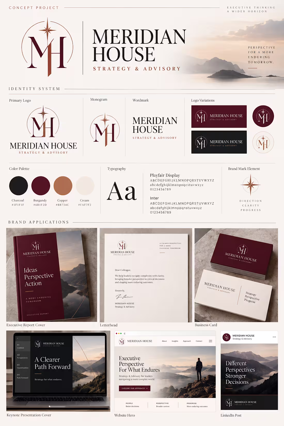 Cover image for Meridian House — Strategy & Advisory Brand Identity