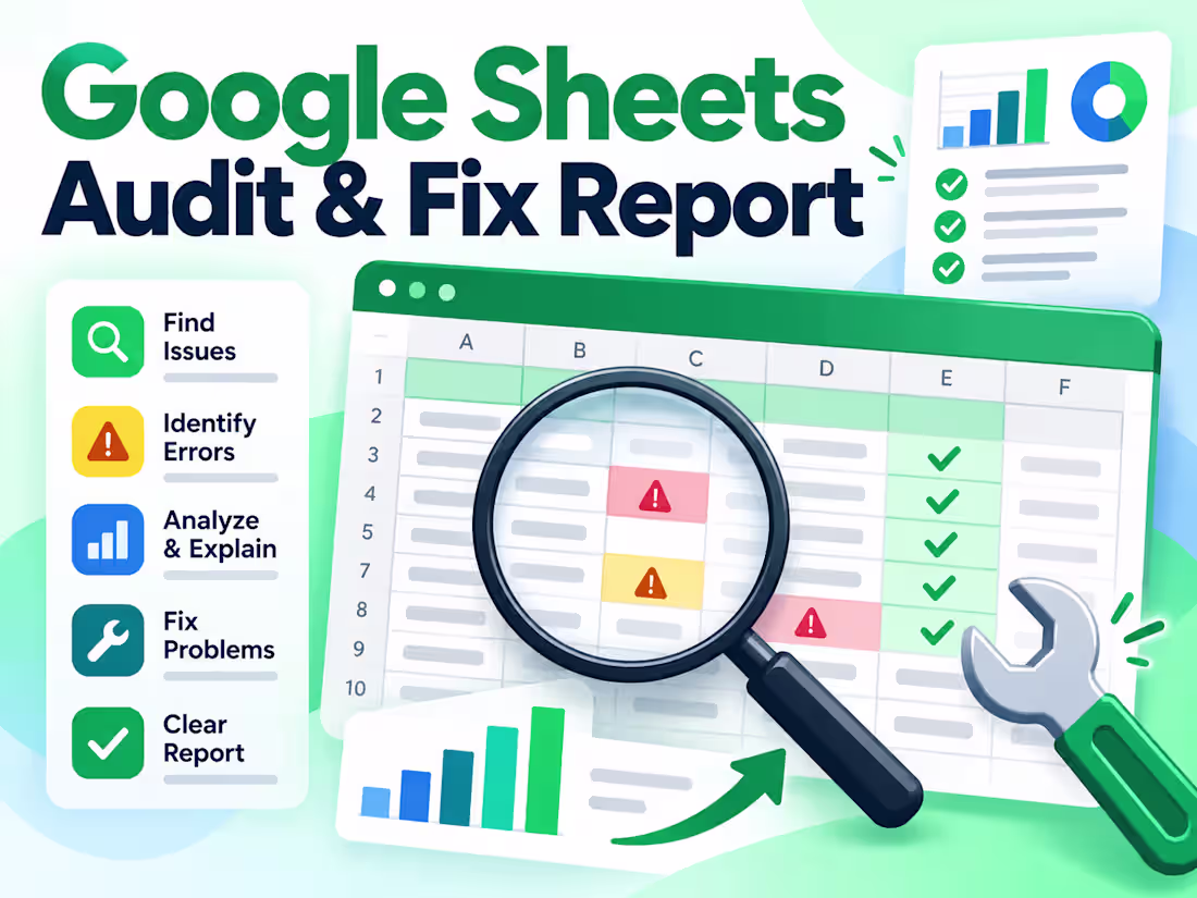 Cover image for Google Sheets Audit & Fix Report