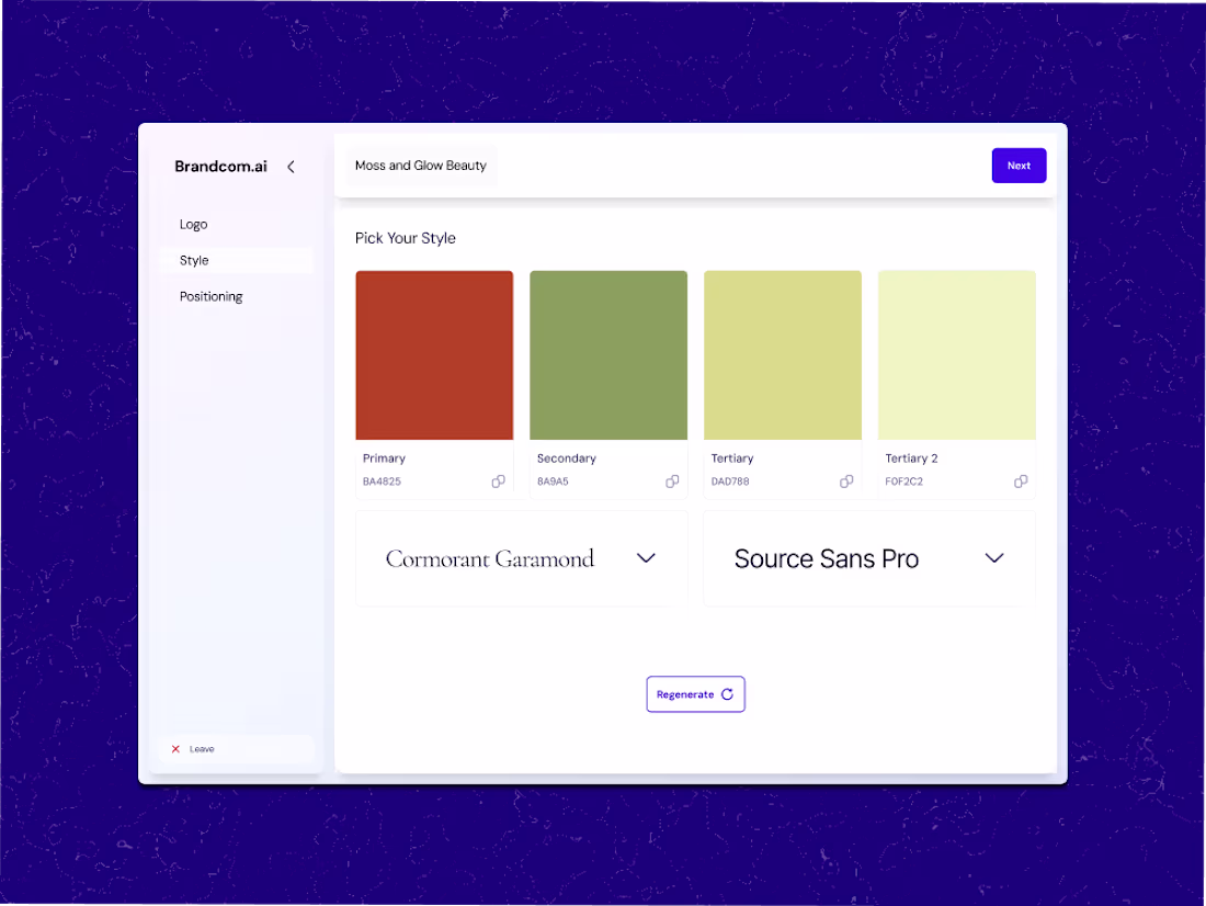 Cover image for AI-Powered Branding Tool Design for Brandcom.ai