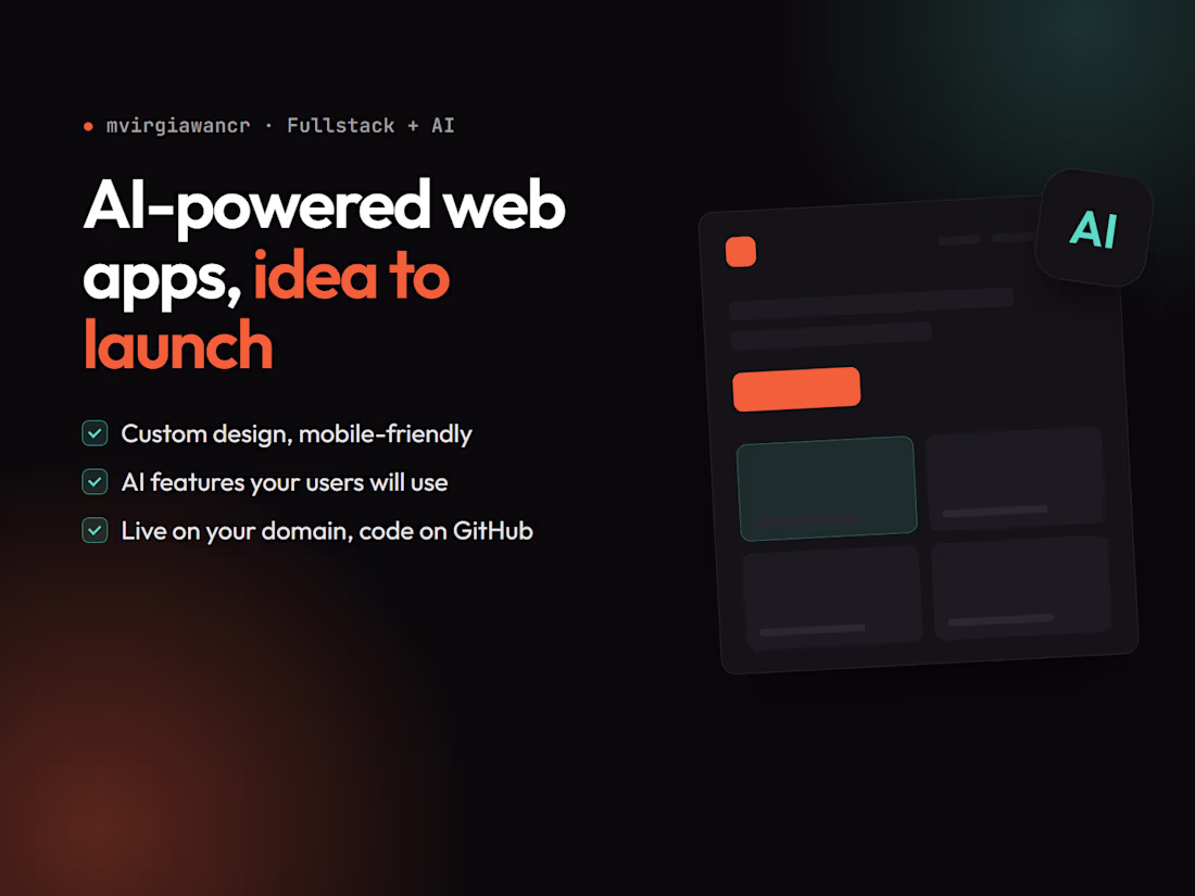 Cover image for AI-Powered Web App or SaaS MVP, Idea to Launch