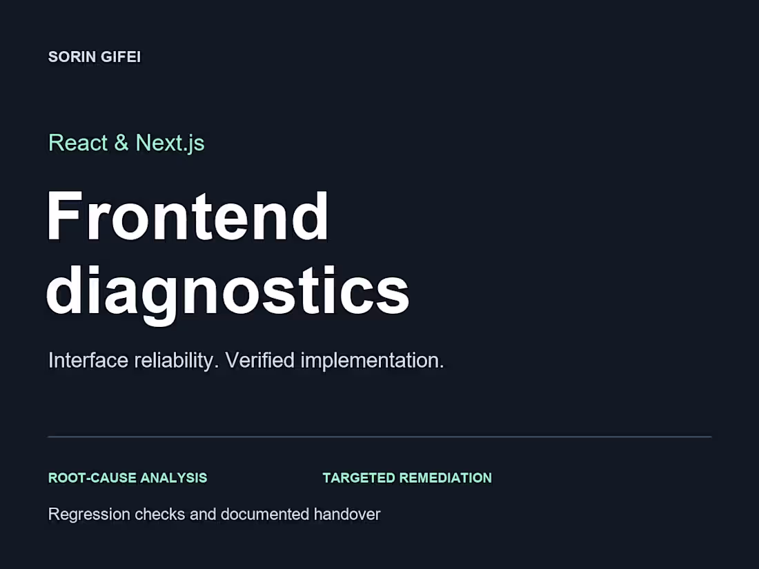 Cover image for React & Next.js troubleshooting and fixes