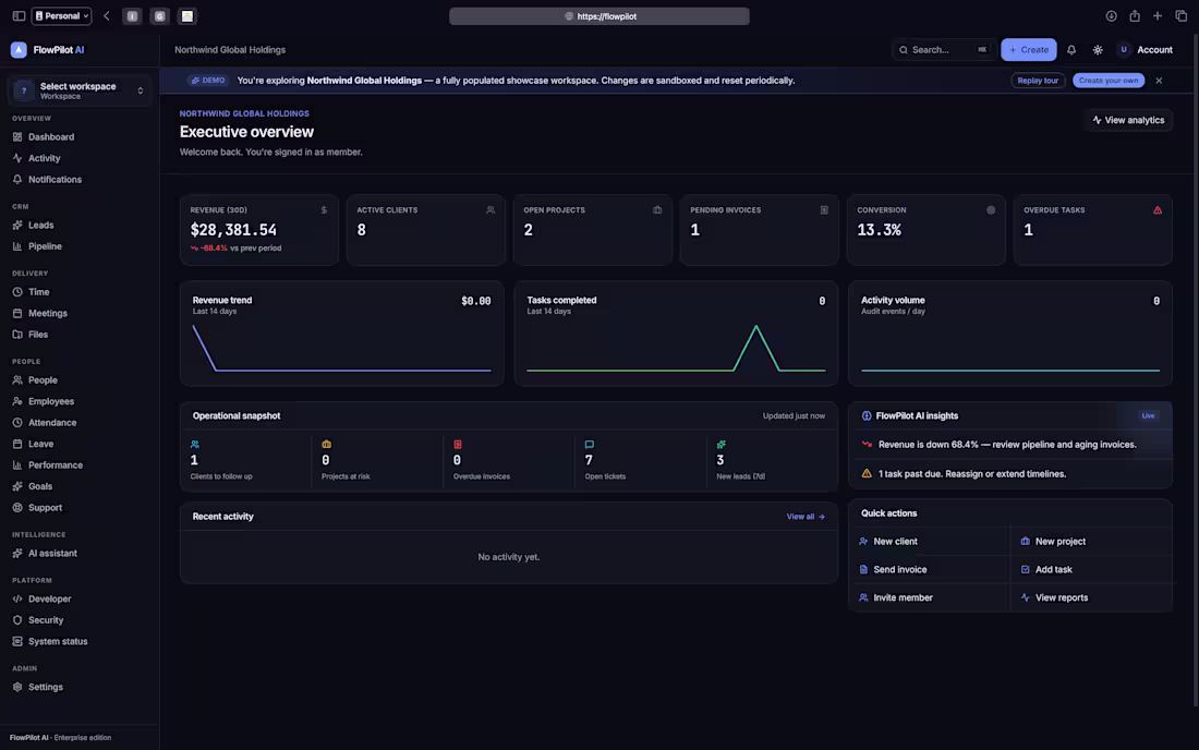 Cover image for FlowPilot AI — Enterprise Operating