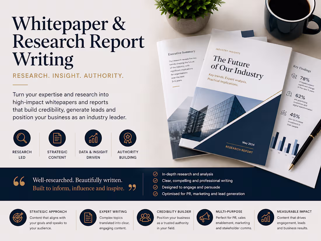 Cover image for Whitepaper & Research Report Writing