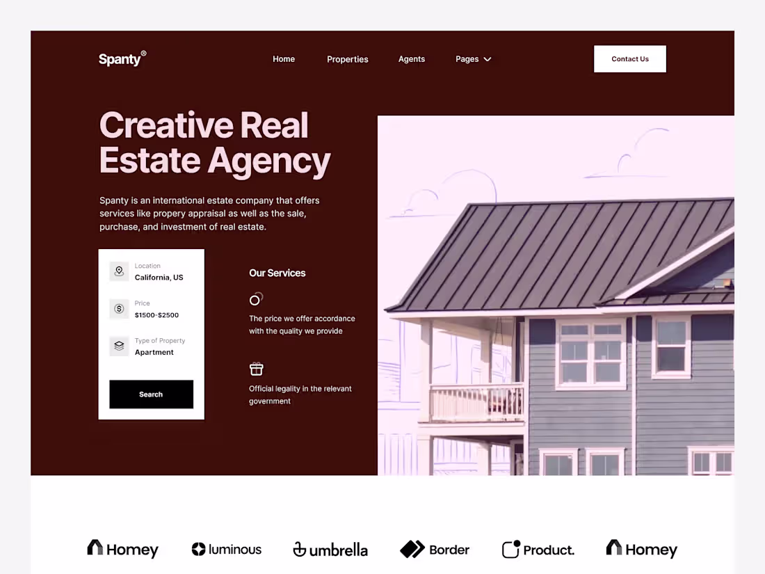 Cover image for Real estate Landing page