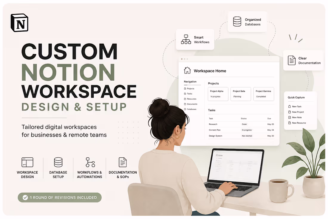 Cover image for Custom Notion Workspace Design & Setup
