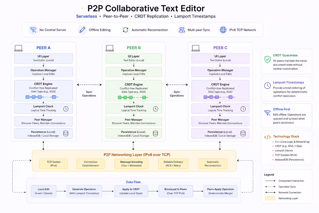 Cover image for P2P Collaborative Text Editor