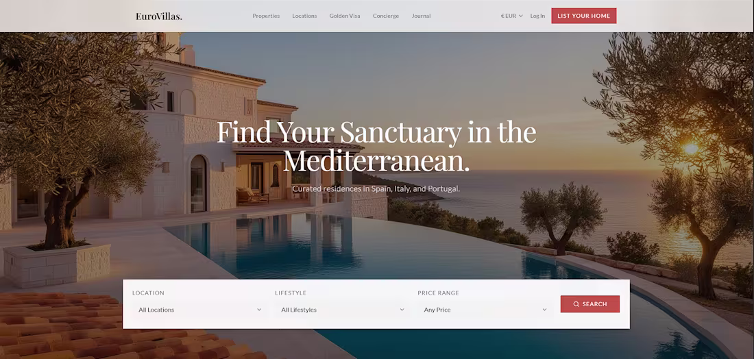 Cover image for EuroVillas | Luxury Real Estate Platform