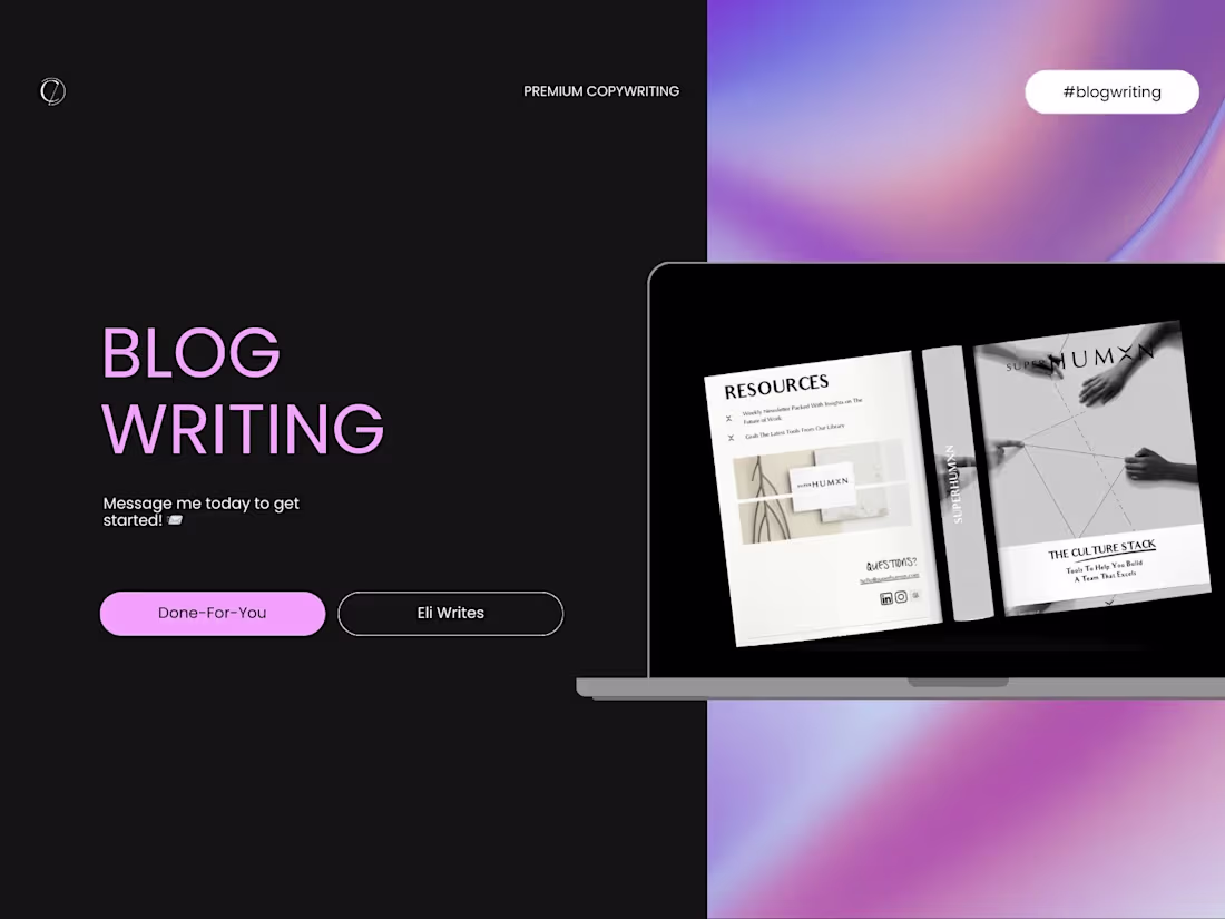 Cover image for Blog Writing and Ghostwriting 💻