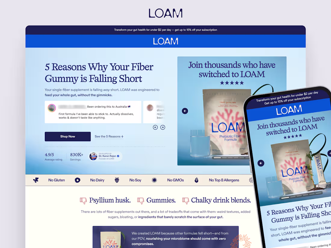 Cover image for Conversion-Focused Listicle Design for LOAM Science