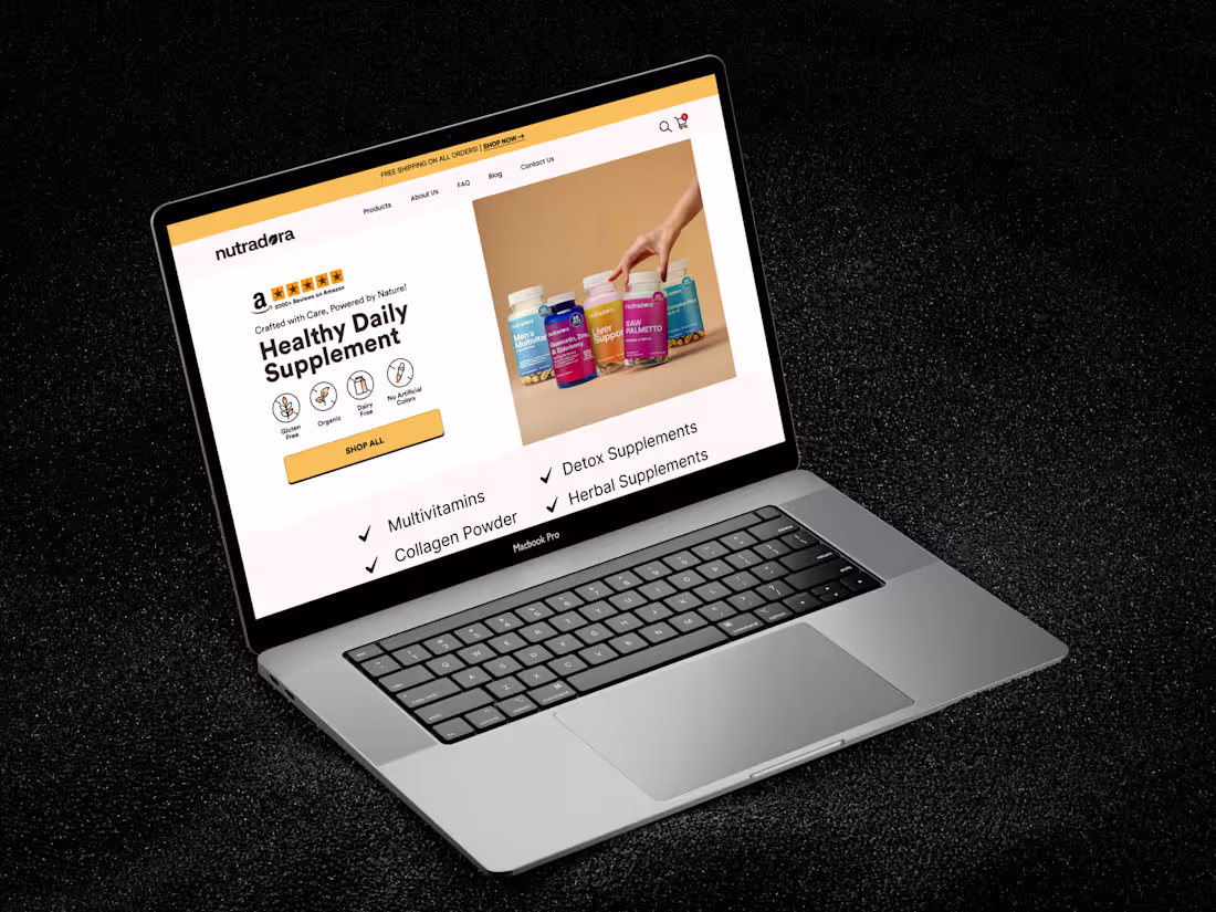 Cover image for Shopify Supplement Store UI/UX Design