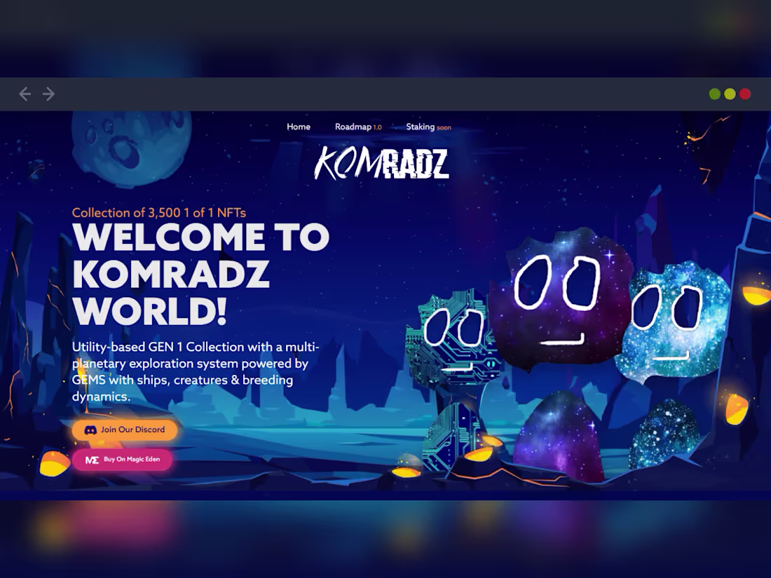 Cover image for Komradz — Web3/NFT-focused platform built
