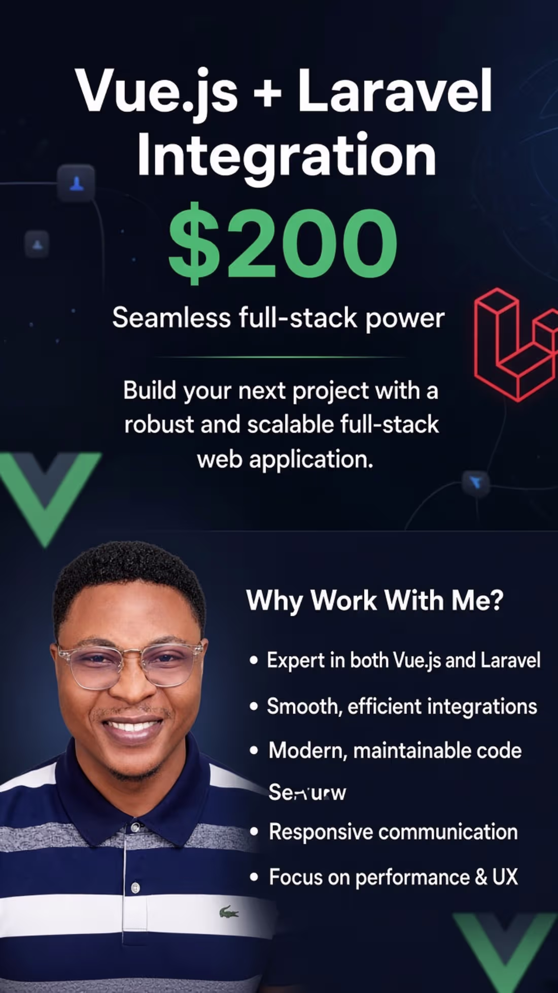 Cover image for Vue.js + Laravel Integration — Starting at $200