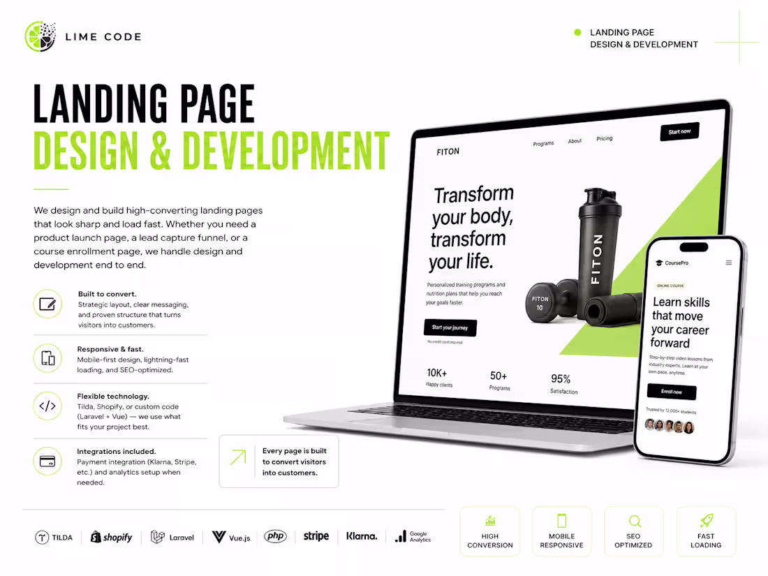 Cover image for Landing Page Design & Development