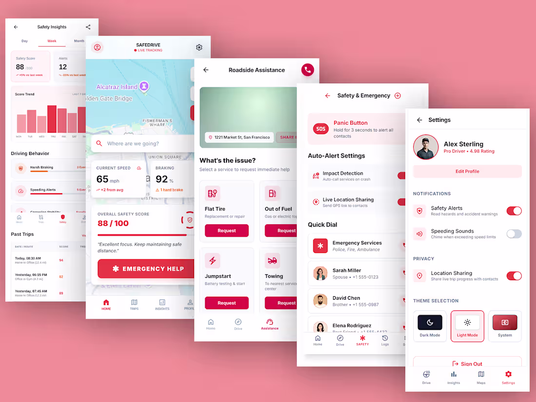 Cover image for Driving Safety App UI/UX Design
A