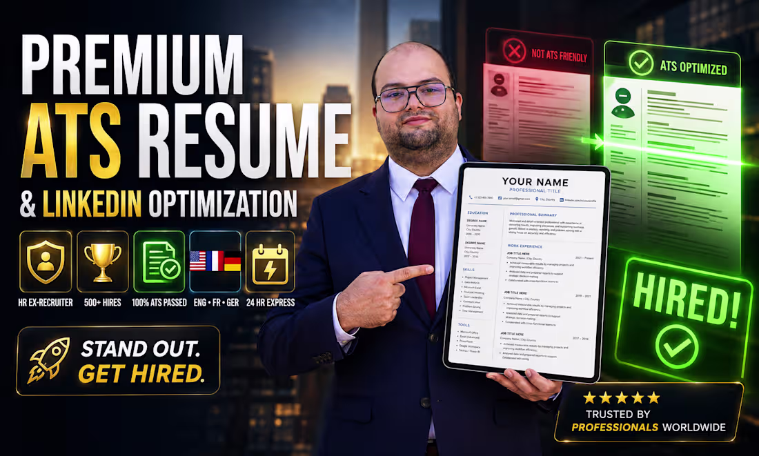 Cover image for Executive ATS Resume, Cover Letter & LinkedIn Overhaul