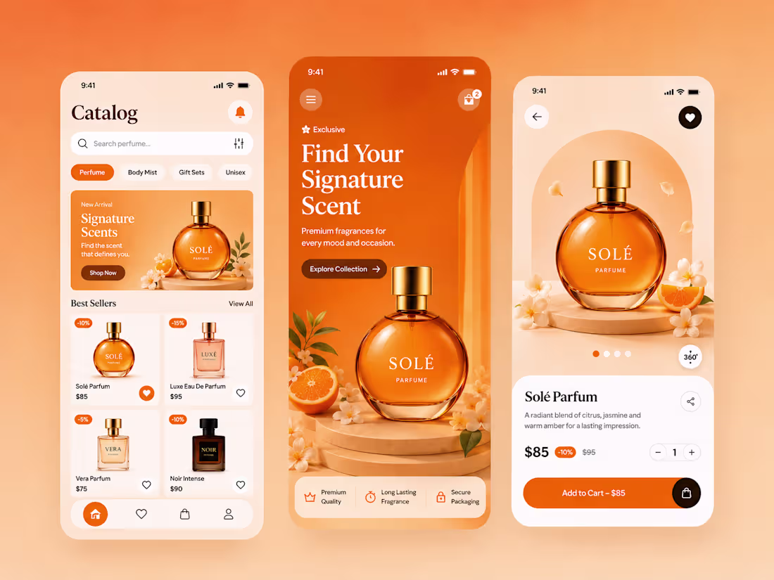 Cover image for Luxury Perfume Shopping App UI/UX